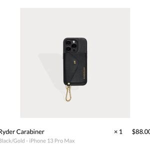 Bandolier Ryder Carabiner/Ava Pebble Leather Wristlet -iPhone 13 Pro Max.